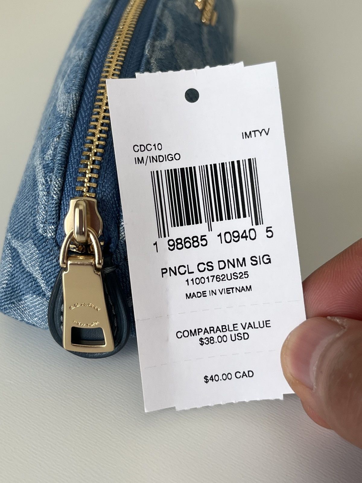 Coach Coach Pencil Case In Signature Denim Size ONE SIZE - 4 Thumbnail