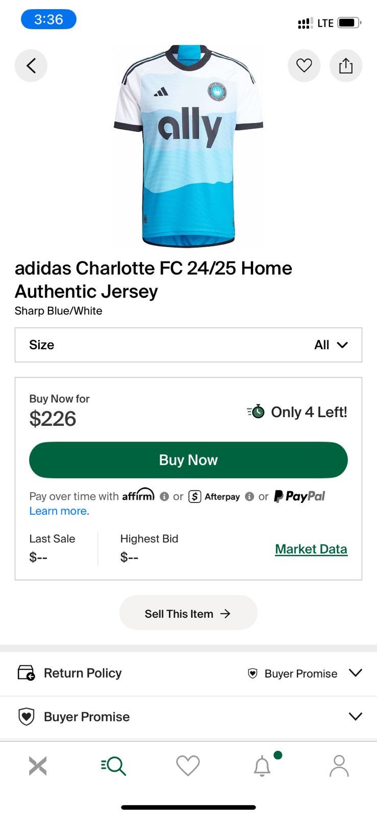 Adidas Adidas Charlotte FC 25/25 Home Authentic Jersey Size US M / EU 48-50 / 2 - 2 Thumbnail