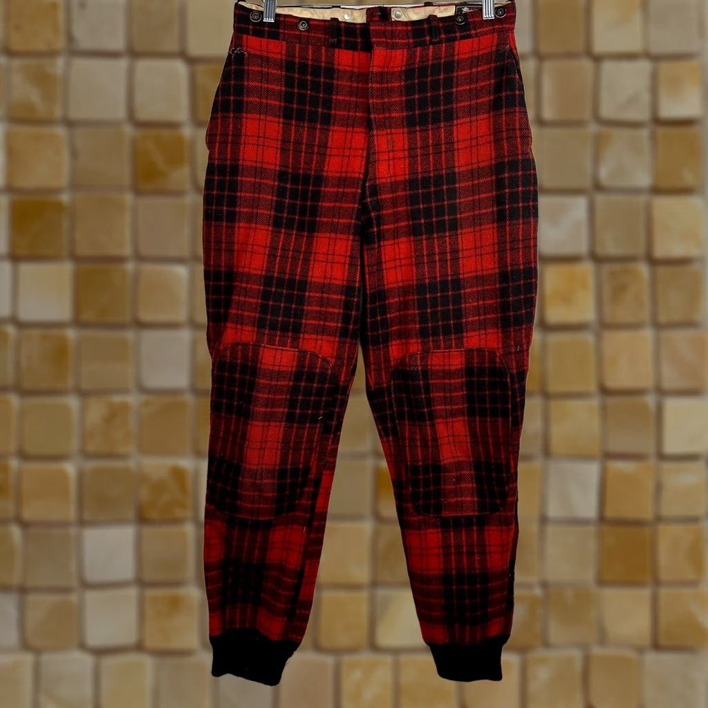 Vintage VINTAGE Woolrich Pants Hunter Plaid Wool 32x30 Cuffed Men Red Wool 32 Regular Mens Size US 32 / EU 48 - 1 Thumbnail