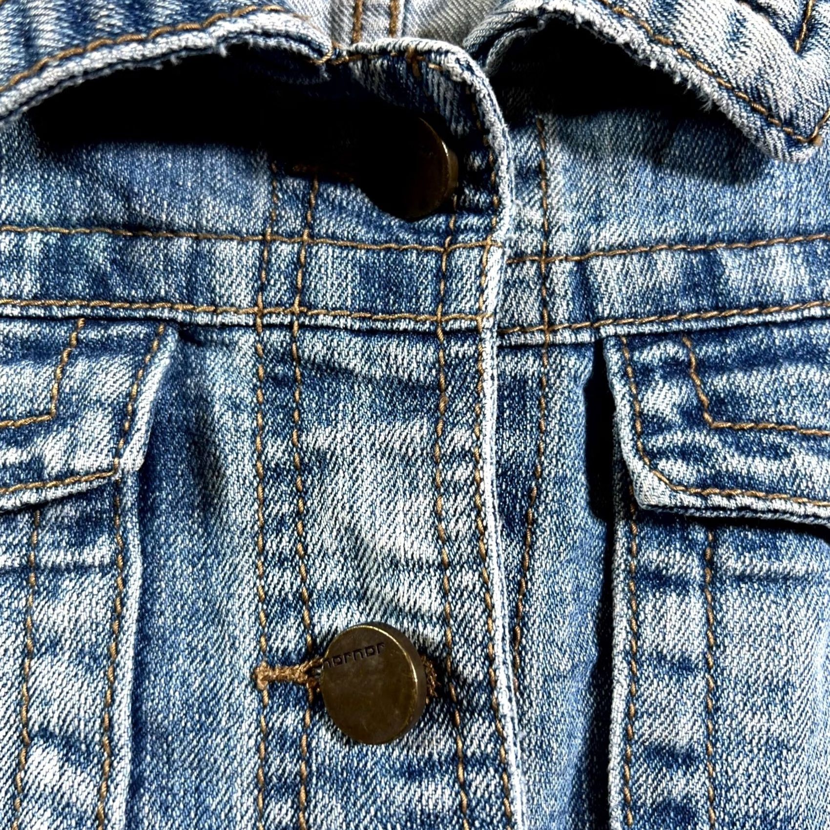 Vintage JouJou Jacket Womens 1X Blue Denim Button Front Trucker VTG Style Casual Leather? Size XL / US 12-14 / IT 48-50 - 6 Thumbnail