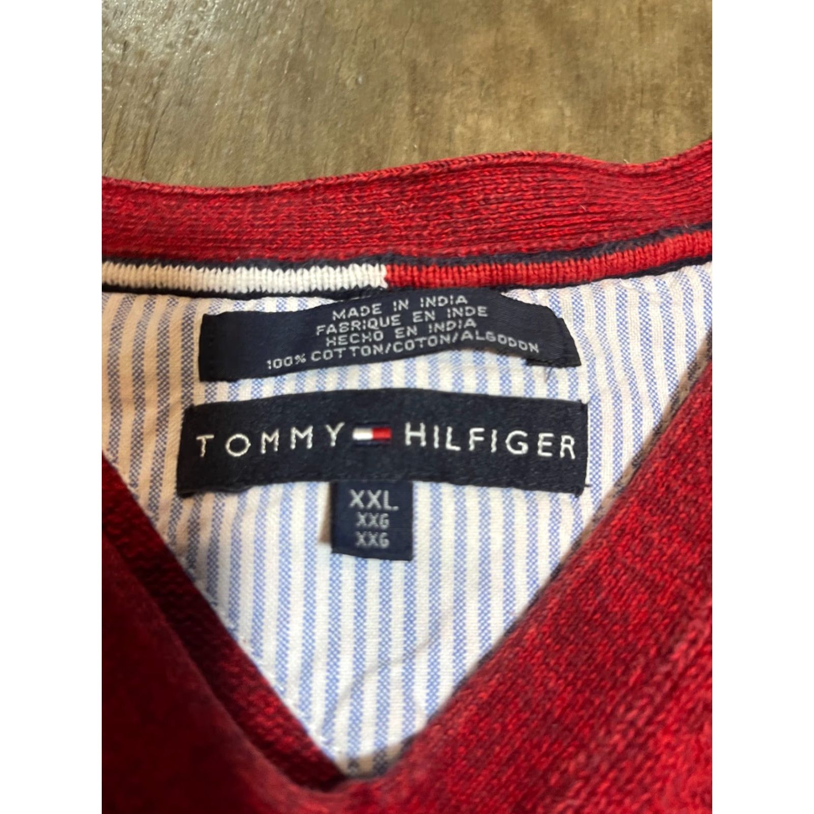Tommy Hilfiger Tommy Hilfiger Sweater Mens 2XL Red Casual Pullover Sweatshirt Quarter Solid Cotton Sweatshirt Sweater Mens Size US XXL / EU 58 / 5 - 4 Thumbnail