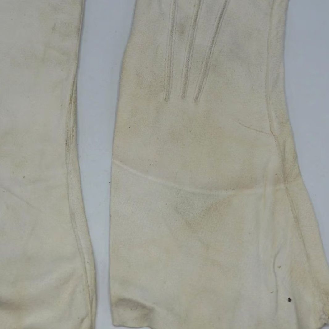 MCM VINTAGE Boyce Lazarus Fashion Gloves White Leather Size 7-1/2 MCM Size ONE SIZE - 4 Thumbnail