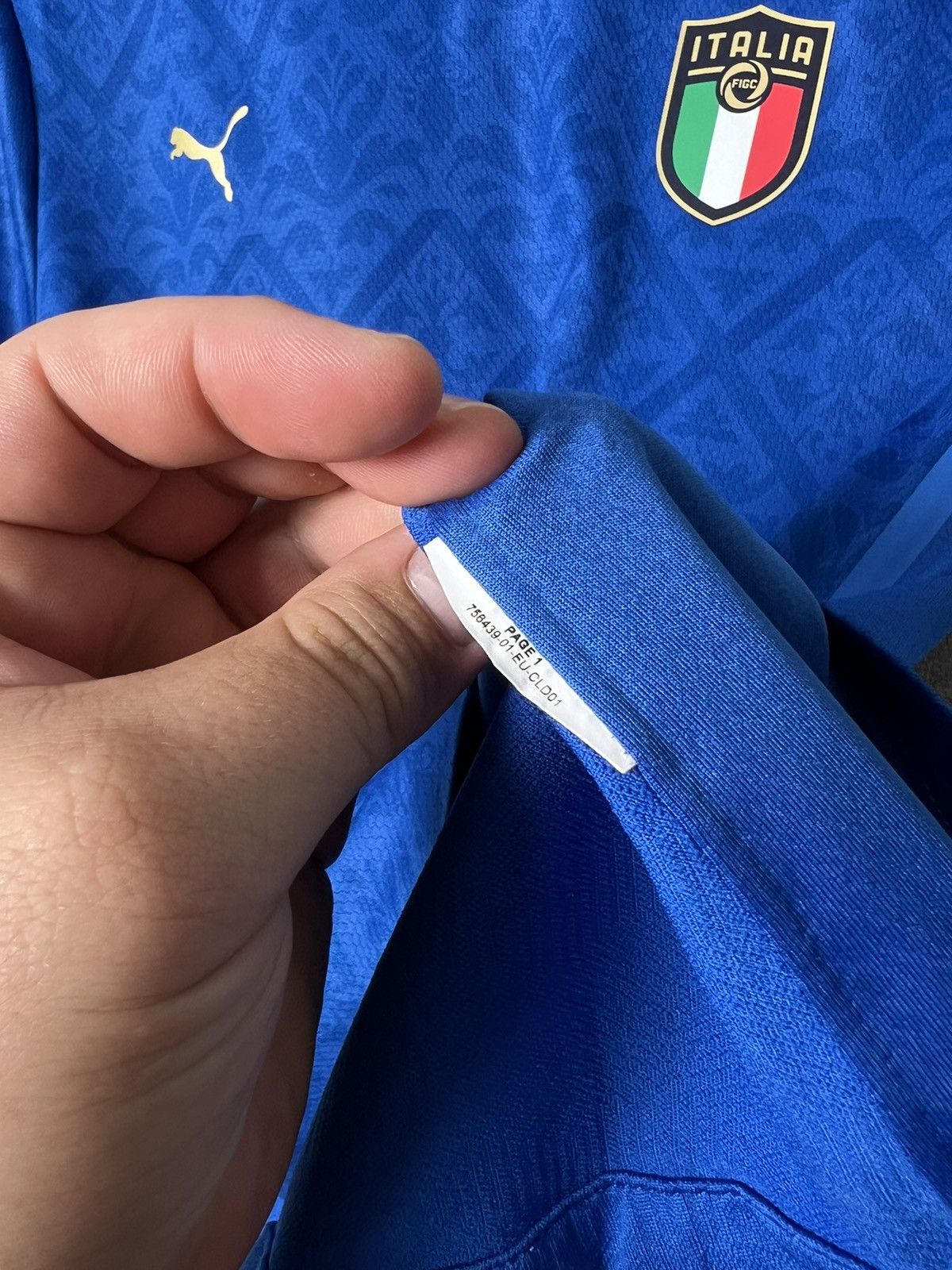 Puma 2020 / 2021 Puma Italy Player Issue Pro Home Jersey Size L / US 10 / IT 46 - 10 Thumbnail