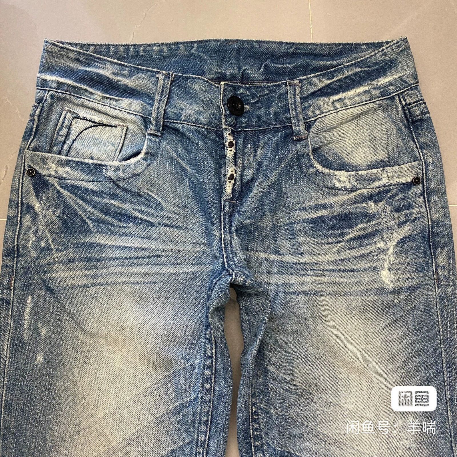 Hysteric Glamour Vintage Japanese Brand Faded Clawmark Low Rise Denim Jeans Size 30" / US 8 / IT 44 - 3 Thumbnail