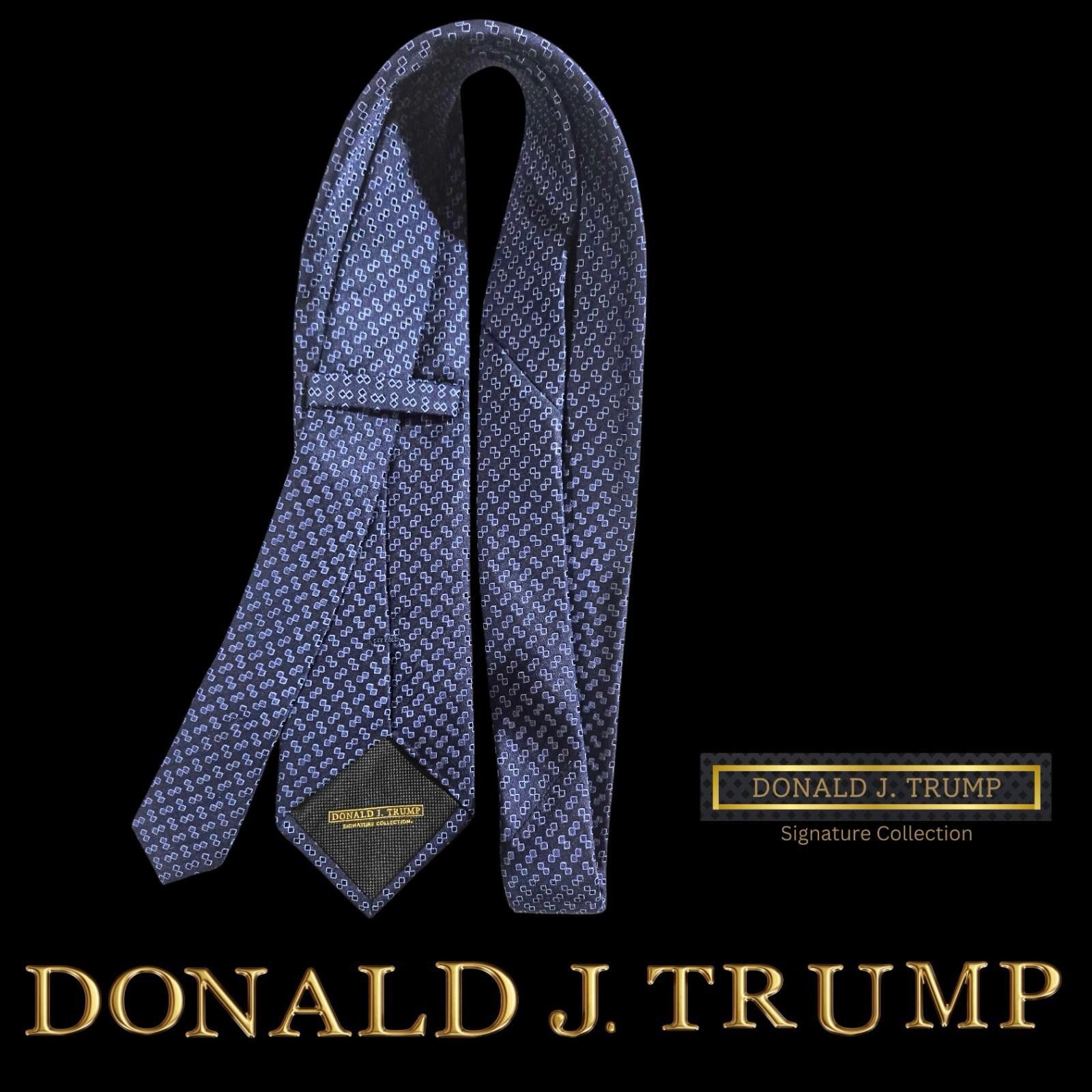 Designer Donald J. Trump Necktie Blue Skinny Silk NEW w/ Gift Box Size ONE SIZE - 2 Thumbnail