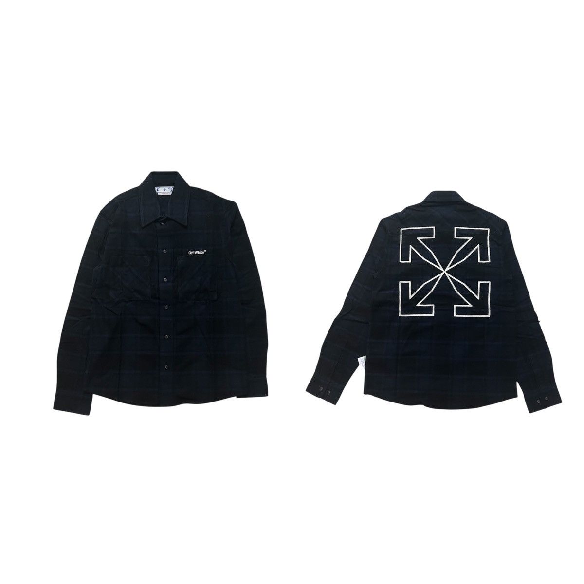 Off-White New Off-White Arrow Button Up Flannel Shirt Size Small Size US S / EU 44-46 / 1 - 1 Thumbnail