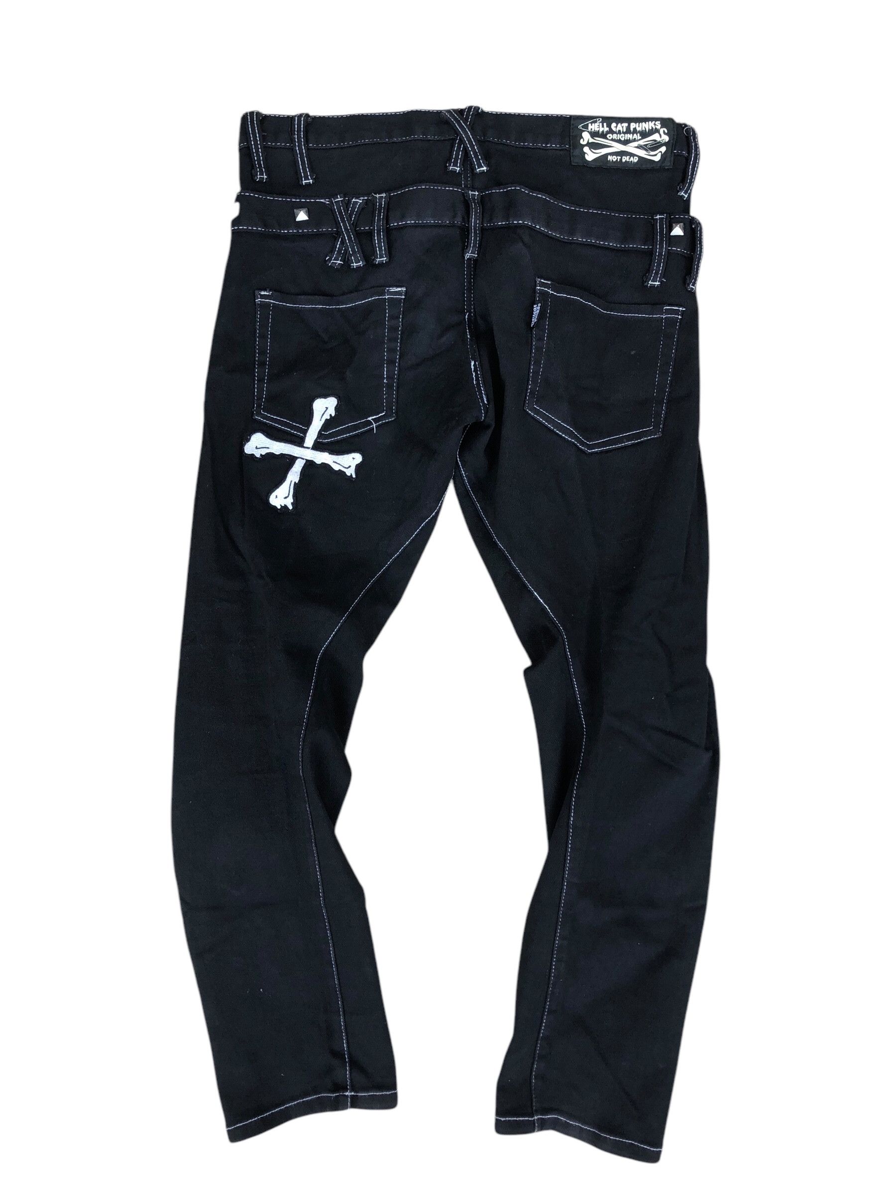 Japanese Brand Y2K Hell Cat Punks Double Waist Pants Size US 30 / EU 46 - 2 Thumbnail