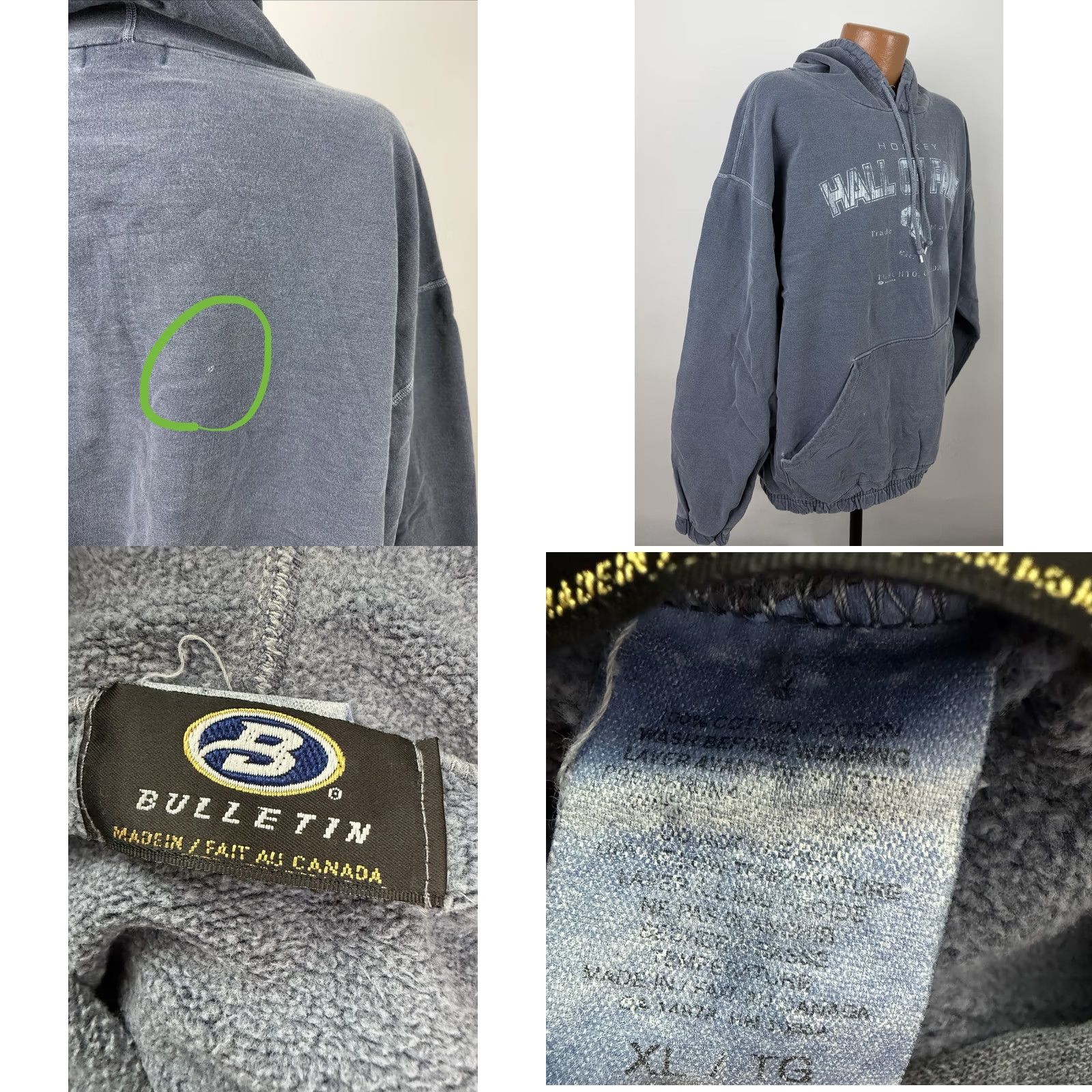 Vintage VINTAGE Bulletin Hoodie Mens XL Blue 90s Hockey Hall of Fame Pigment Dyed Pullover Hoodie Mens XL Blue 90s Grunge Retro Sports Size US XL / EU 56 / 4 - 9 Thumbnail