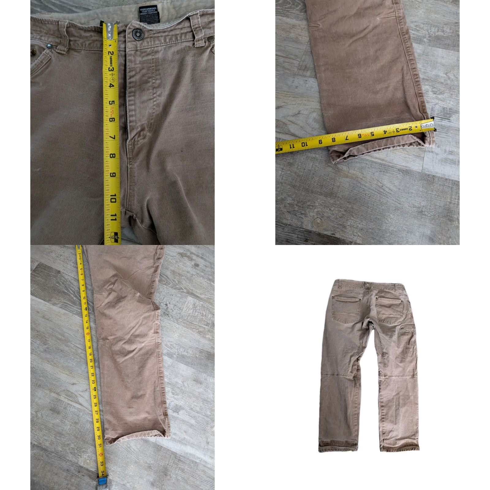 Doublet Kuhl Rydr Pants Men's 38x32 Brown Double Knee Vintage Patina Dye Outdoor Work Khakis Relaxed Straight Size US 38 / EU 54 - 10 Thumbnail