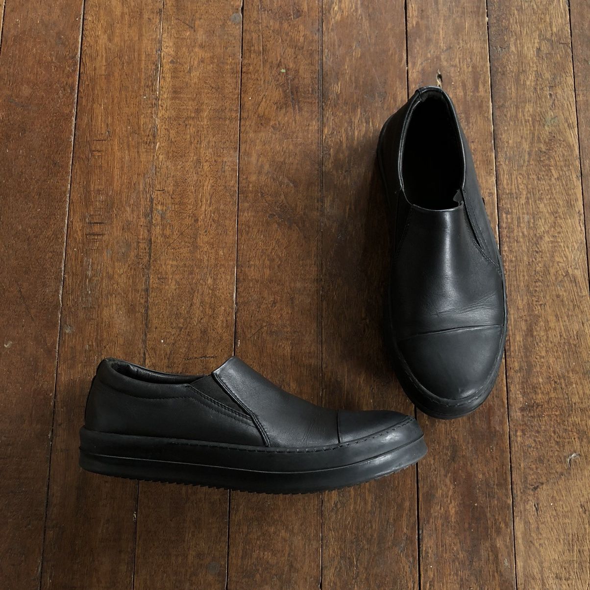 Rick Owens - Boat Leather Slip-On Sneakers - Men - Black