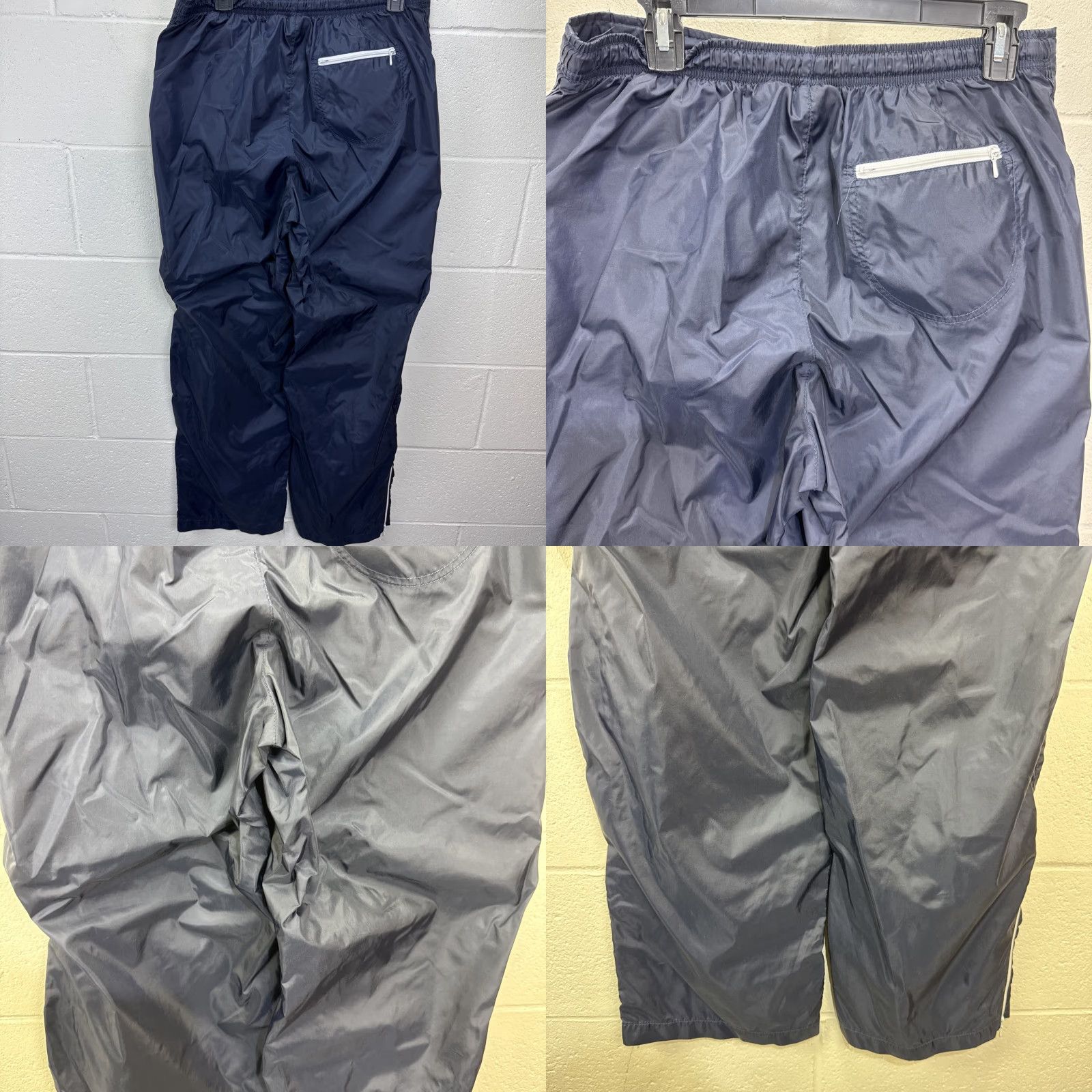 Nike VINTAGE Nike Women's L Windbreaker Warmup Swoosh Pants with Pockets, 00's, Blue, Regular Fit, 32 in Waist, 30 in Inseam Size 36" / US 14 / IT 50 - 8 Thumbnail