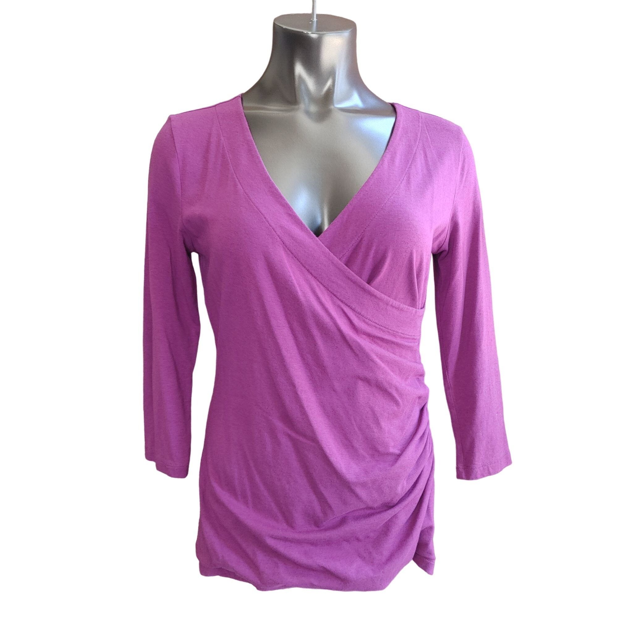 Other Soft Surroundings Purple 3/4 Sleeve Top Size Medium Size M / US 6-8 / IT 42-44 - 1 Thumbnail