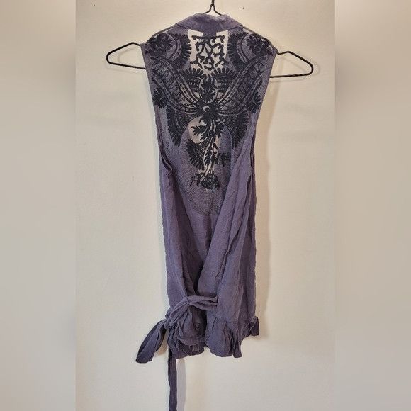 Free People Free People Gray Sequined Wrap Pleated Vest - Size 8 Size M / US 6-8 / IT 42-44 - 9 Thumbnail