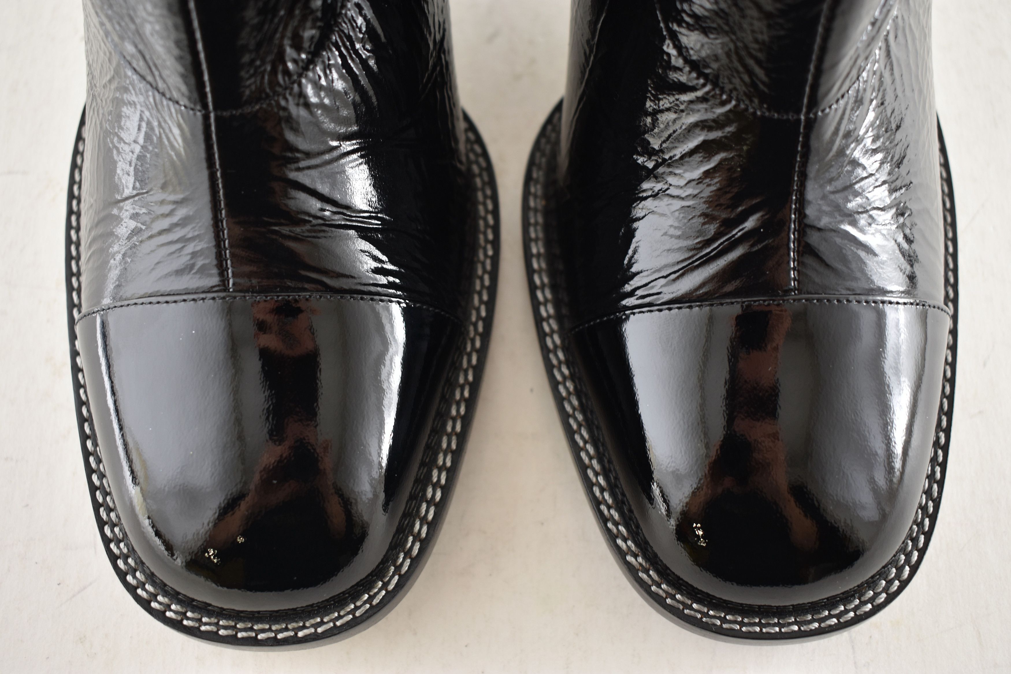 Chanel Chanel 24B Black Patent CC Short Ankle Block Heel Bootie 42 Size US 12 / IT 42 - 9 Thumbnail