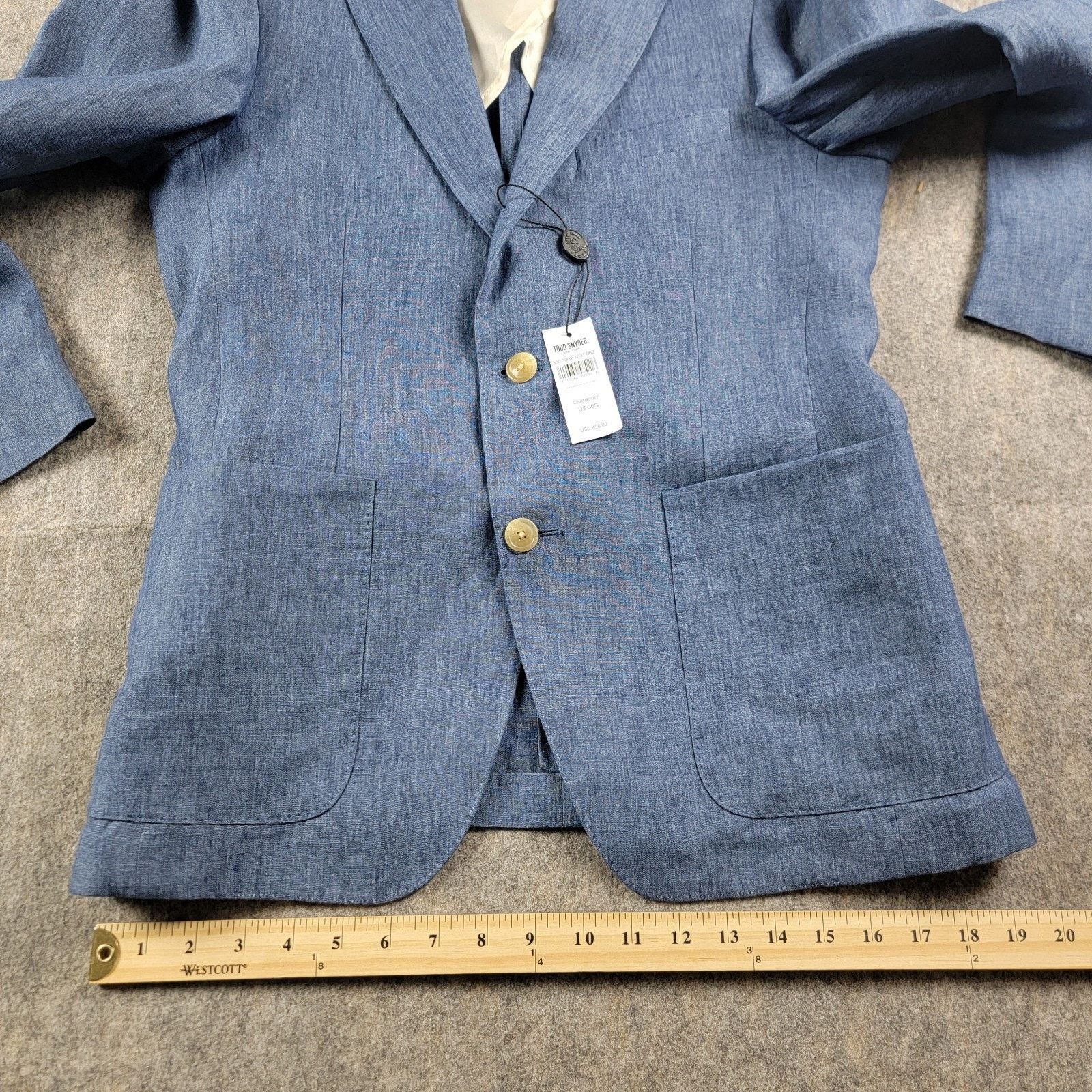 Todd Snyder Todd Snyder Madison Italian Linen Suit Jacket Chambray NWT Size 36S - 8 Thumbnail