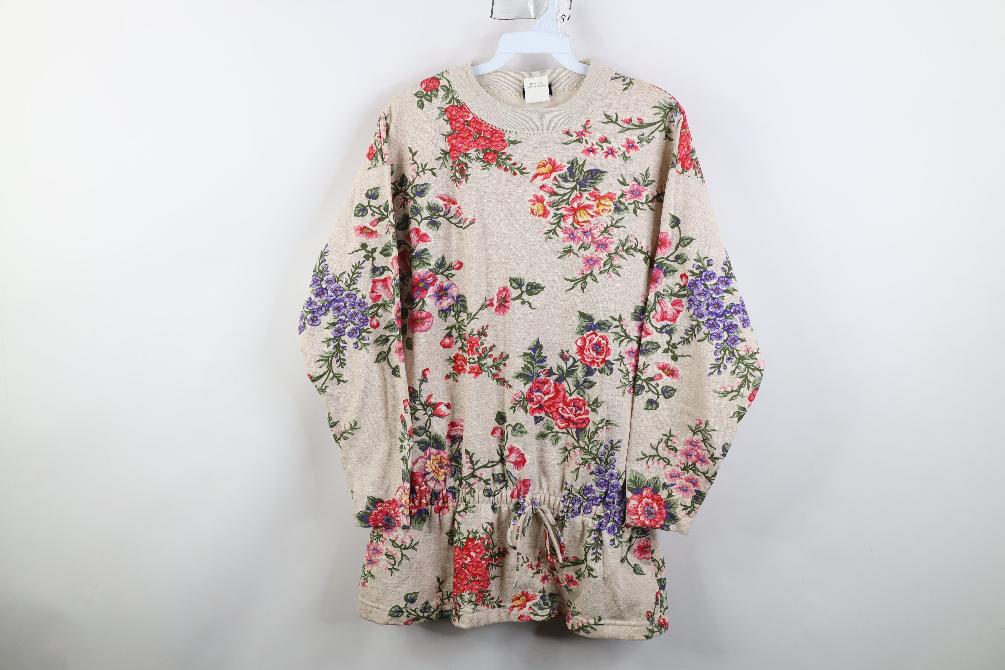 Vintage Vintage 90s Streetwear Flower Cinch Waist Sweatshirt USA Size L / US 10 / IT 46 - 1 Thumbnail