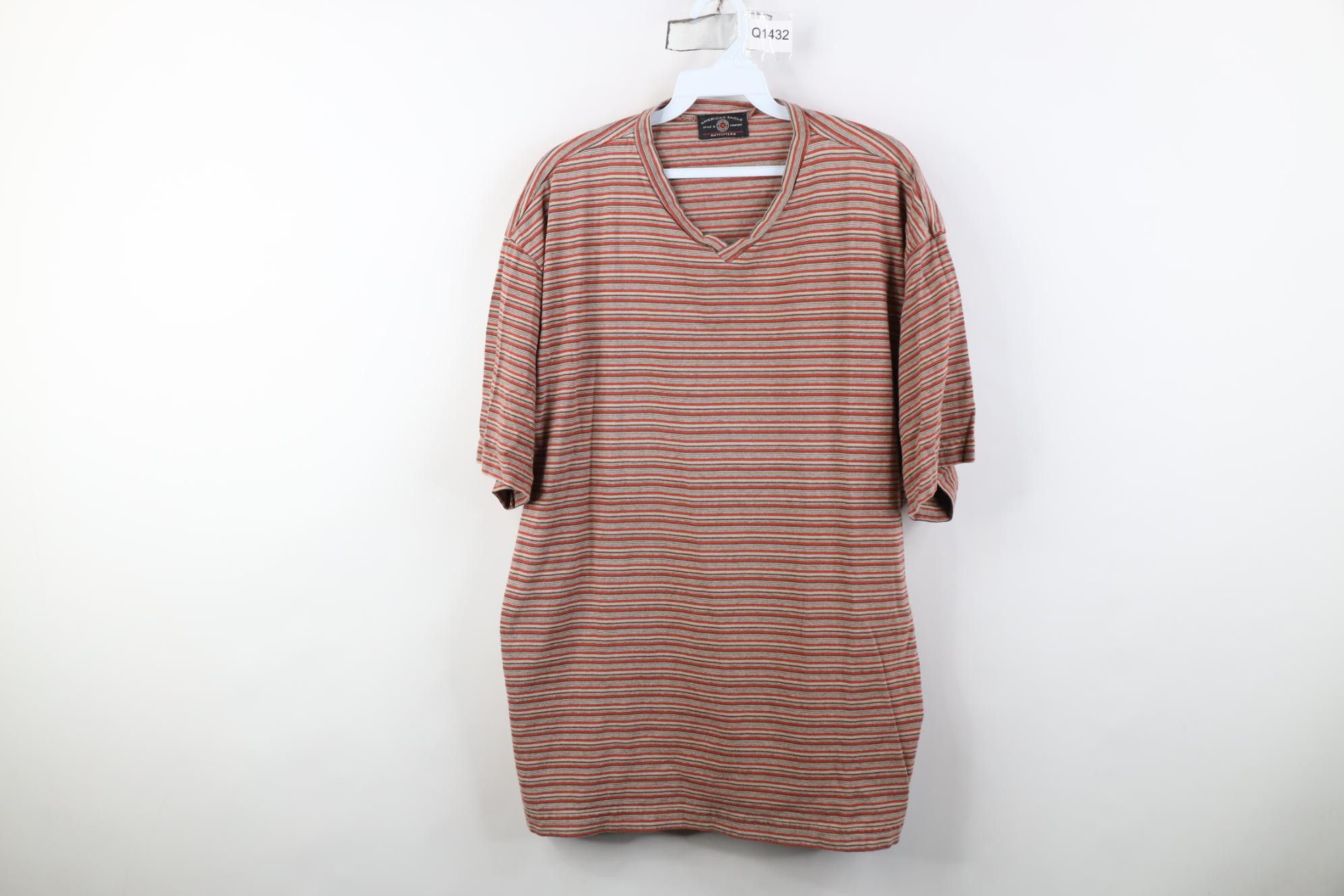 American Eagle Outfitters Vintage 90s American Eagle Striped Short Sleeve T-Shirt Size US L / EU 52-54 / 3 - 1 Thumbnail