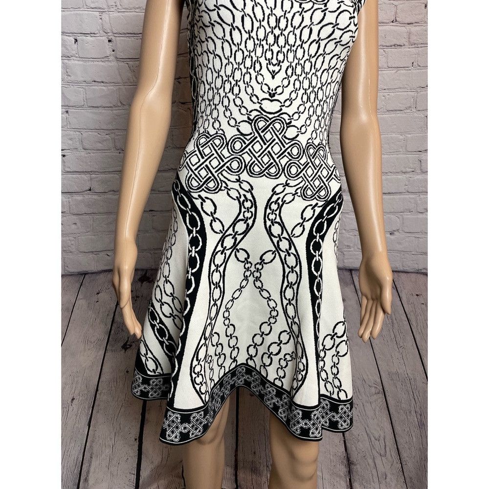 Diane von Furstenberg DVF Diane Von Furstenberg Ivory & Black Fit and Flare Scuba Size S / US 4 / IT 40 - 4 Thumbnail