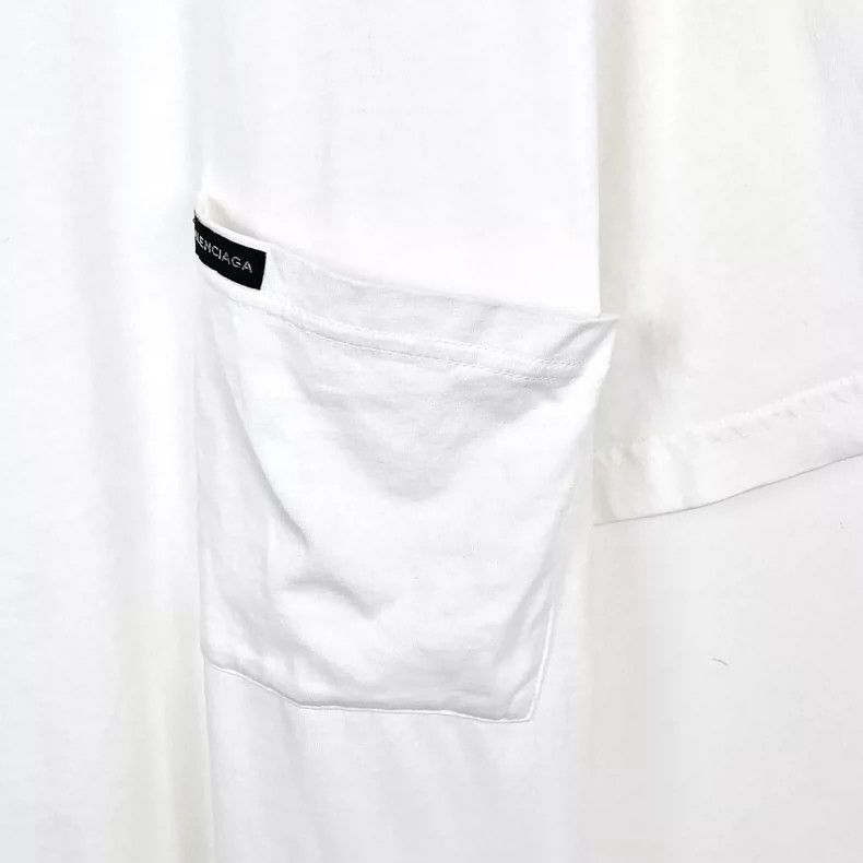 Balenciaga Logo monogrammed crewneck white cotton short sl