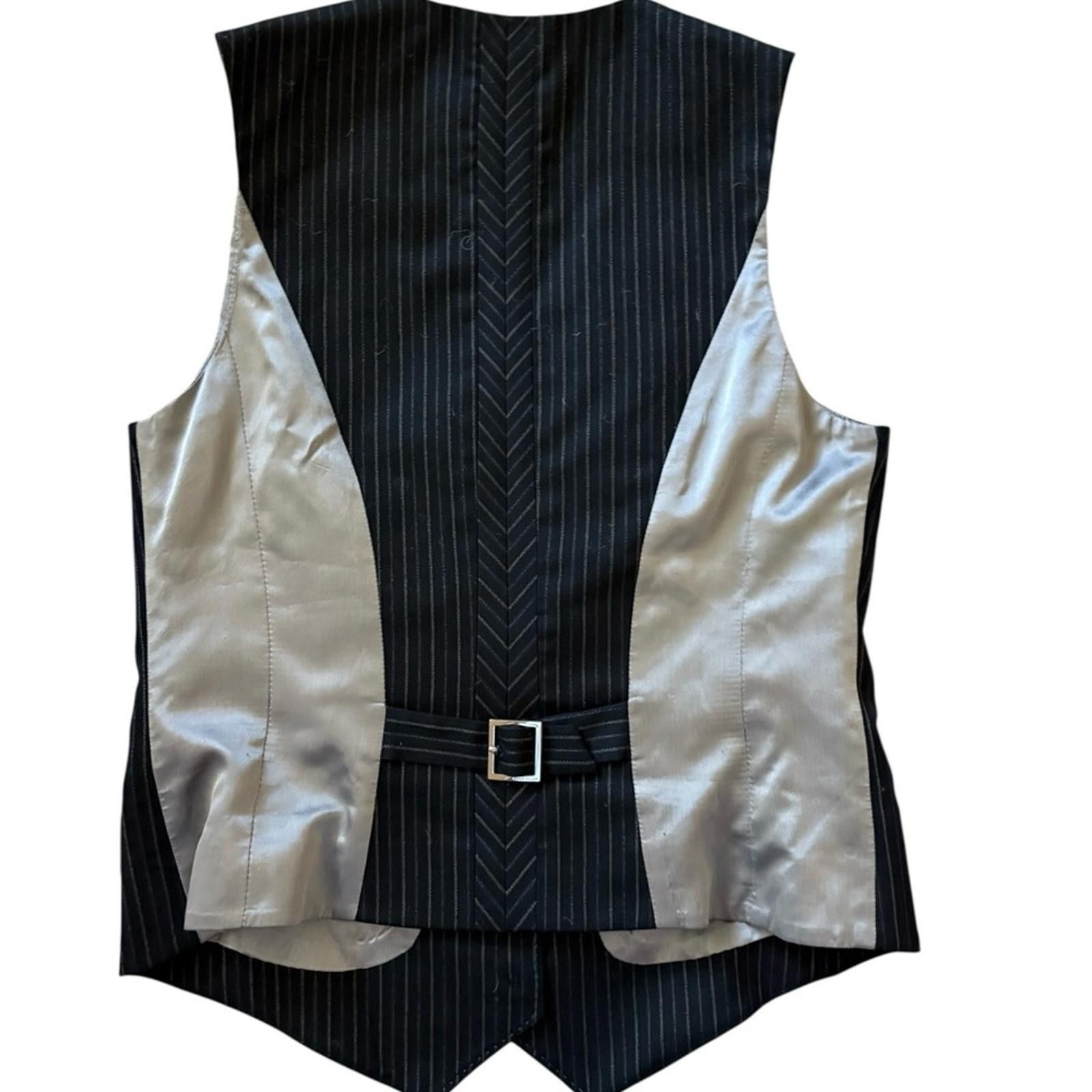 Karen Millen Karen Millen England Wool Blend Charcoal Striped Vest Size 8 Size M / US 6-8 / IT 42-44 - 5 Thumbnail