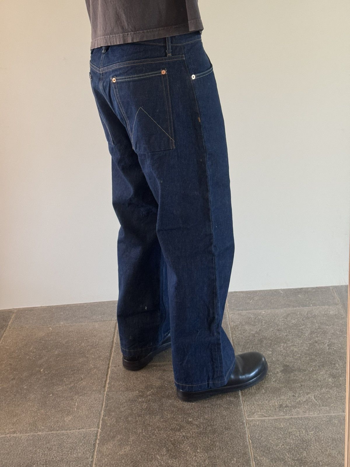 CARSON WACH Straight Leg Raw Indigo Denim Size US 32 / EU 48 - 2 Thumbnail