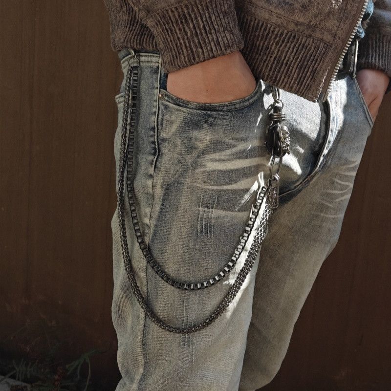 Japanese Brand Retro punk chain skull leatherwear Size ONE SIZE - 6 Thumbnail