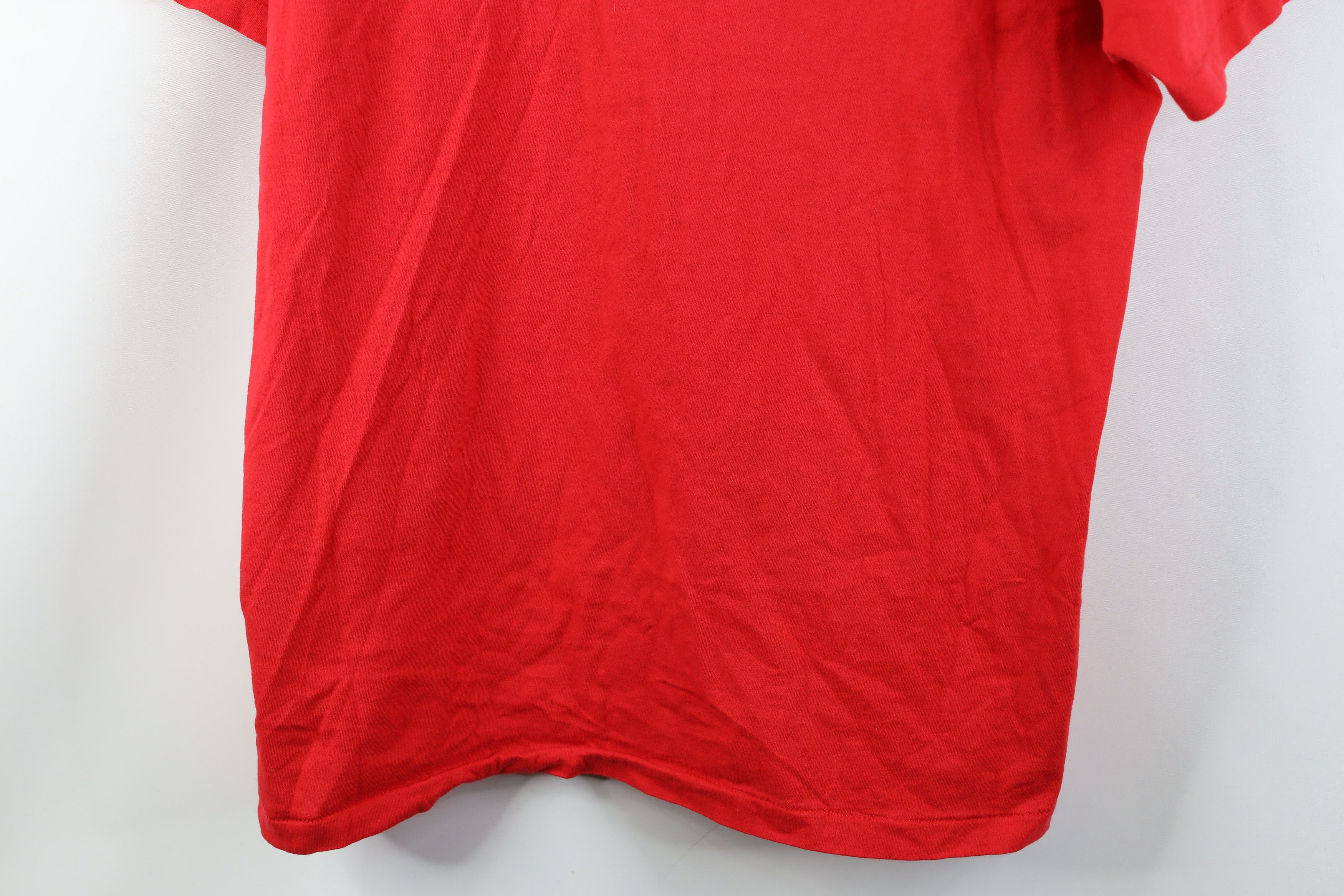 Hanes Vintage 80s 90s Hanes Cotton Short Sleeve T-Shirt Red USA Size US XL / EU 56 / 4 - 3 Thumbnail