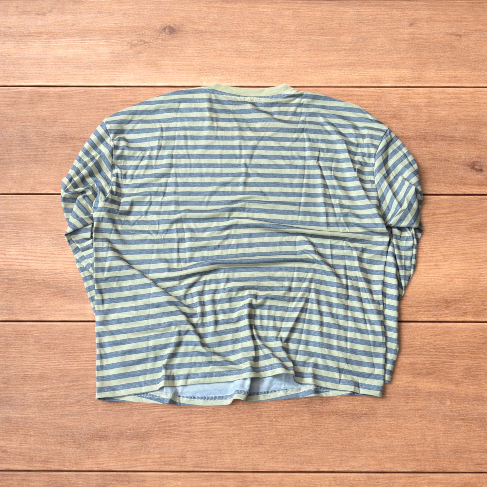 Japanese Brand Relaxed fit striped long sleeve top tshirt in yellow/grey. Size US L / EU 52-54 / 3 - 2 Thumbnail