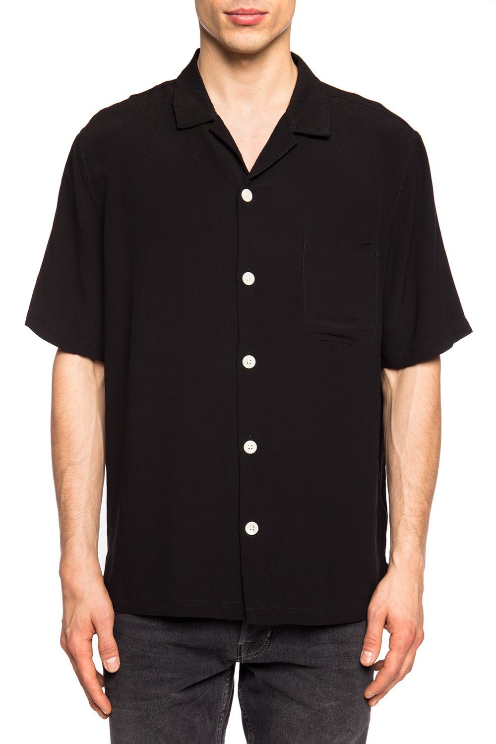 Allsaints × Designer Allsaints Kiowa Black Viscose Shirt Short Sleeve sz XS Size US XS / EU 42 / 0 - 1 Thumbnail