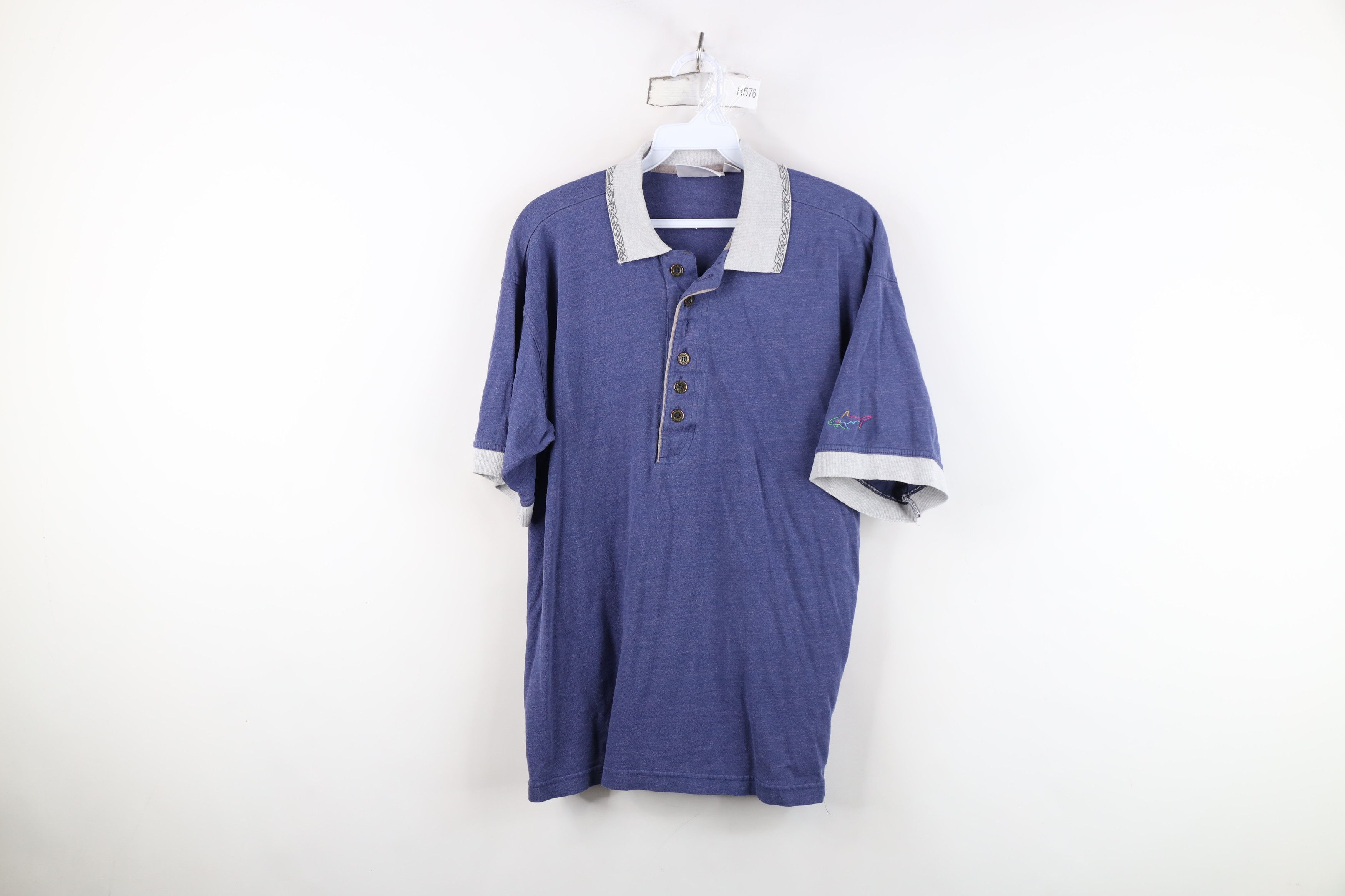 Reebok Vintage 90s Reebok Greg Norman Knit Golf Polo Shirt Blue Size US M / EU 48-50 / 2 - 1 Thumbnail
