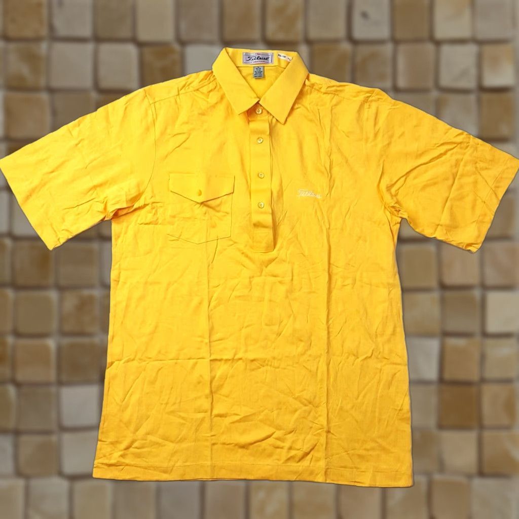 Titleist VINTAGE Titleist Golf Men’s Large Yellow Collared Short Sleeve Polo Shirt Size US L / EU 52-54 / 3 - 1 Thumbnail