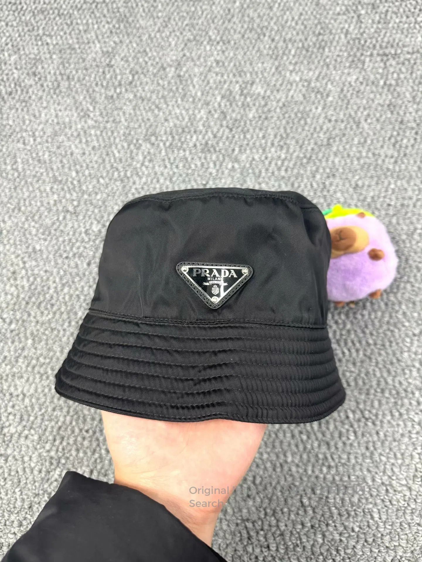 Prada Prada size M Black Triangle Metal Logo Fisherman's Hat| Size ONE SIZE - 3 Thumbnail