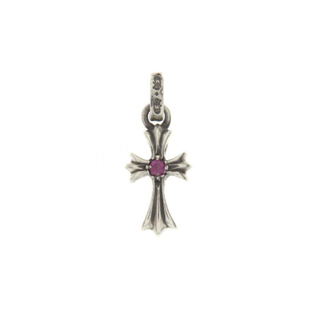 image of Chrome Hearts Baby Fat Ruby Pendant in Silver, Men's