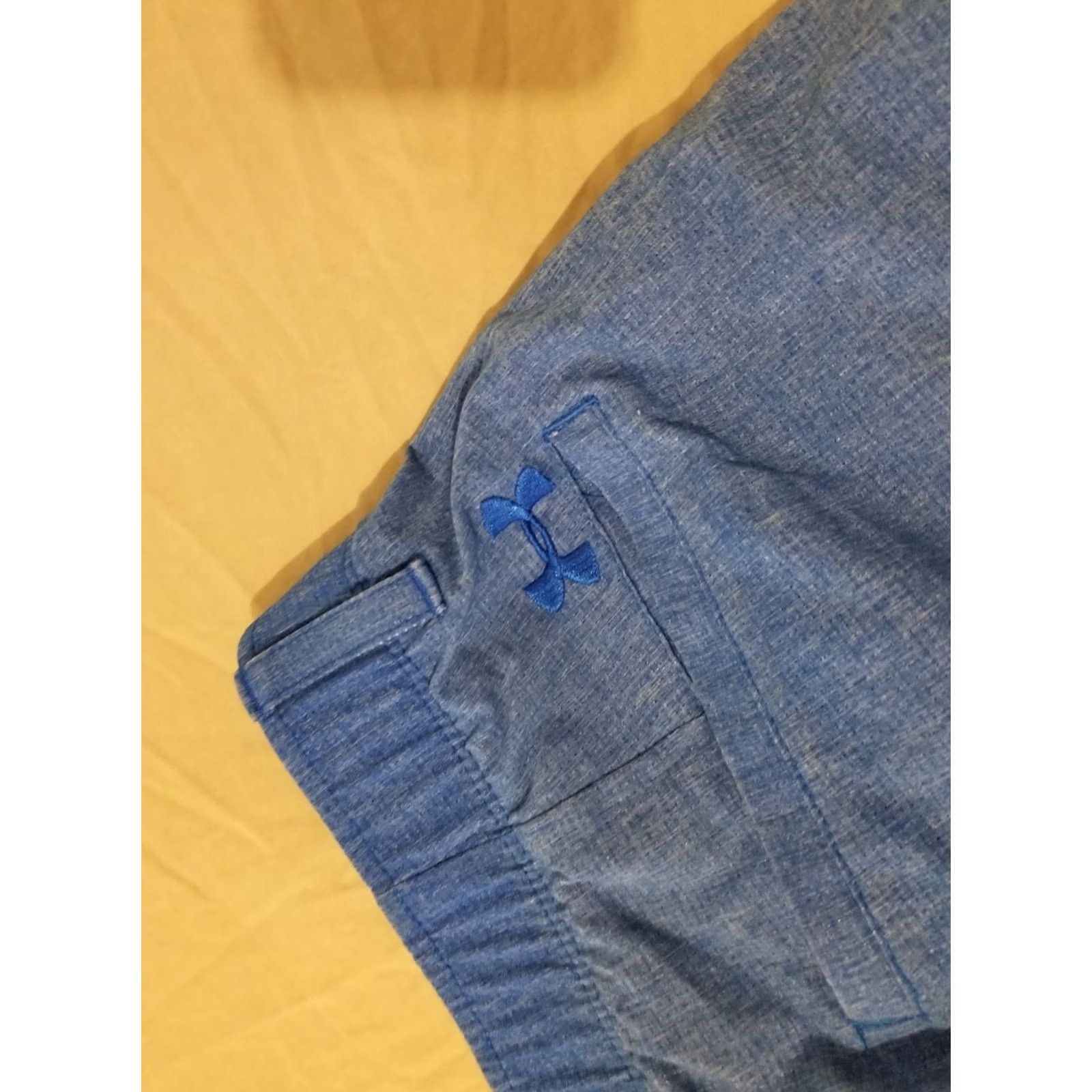 Under Armour Under Armour Mens Shorts 34 Athletic Blue Chino Khaki Training Golf Athletic Mens Shorts Blue 34 Size US 34 / EU 50 - 2 Thumbnail