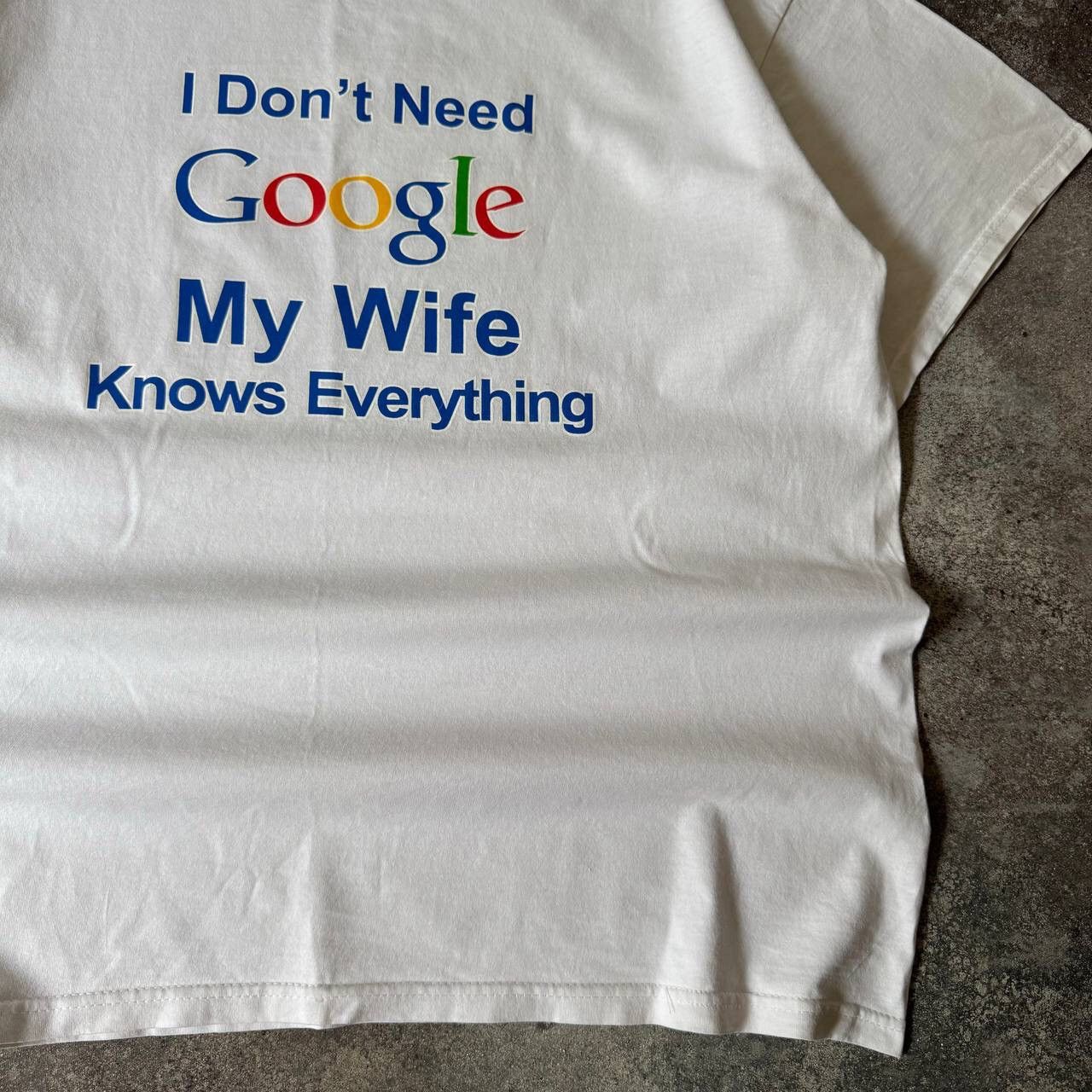 Fruit Of The Loom × Vintage «I Don’t Need Google» Humor Vintage Boxy T-Shirt Size US L / EU 52-54 / 3 - 7 Thumbnail