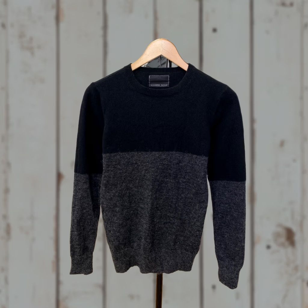 Number (N)ine number nine MOHAIR MESH WIDE STRIPED KNIT Sweater