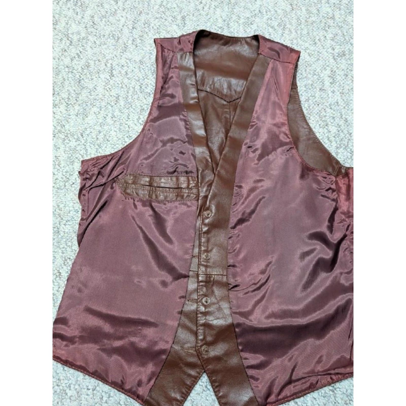 Vintage VINTAGE USA MADE WESTERN leather vest COWBOY brown S john wayne 38-40 lapel Size US S / EU 44-46 / 1 - 3 Thumbnail