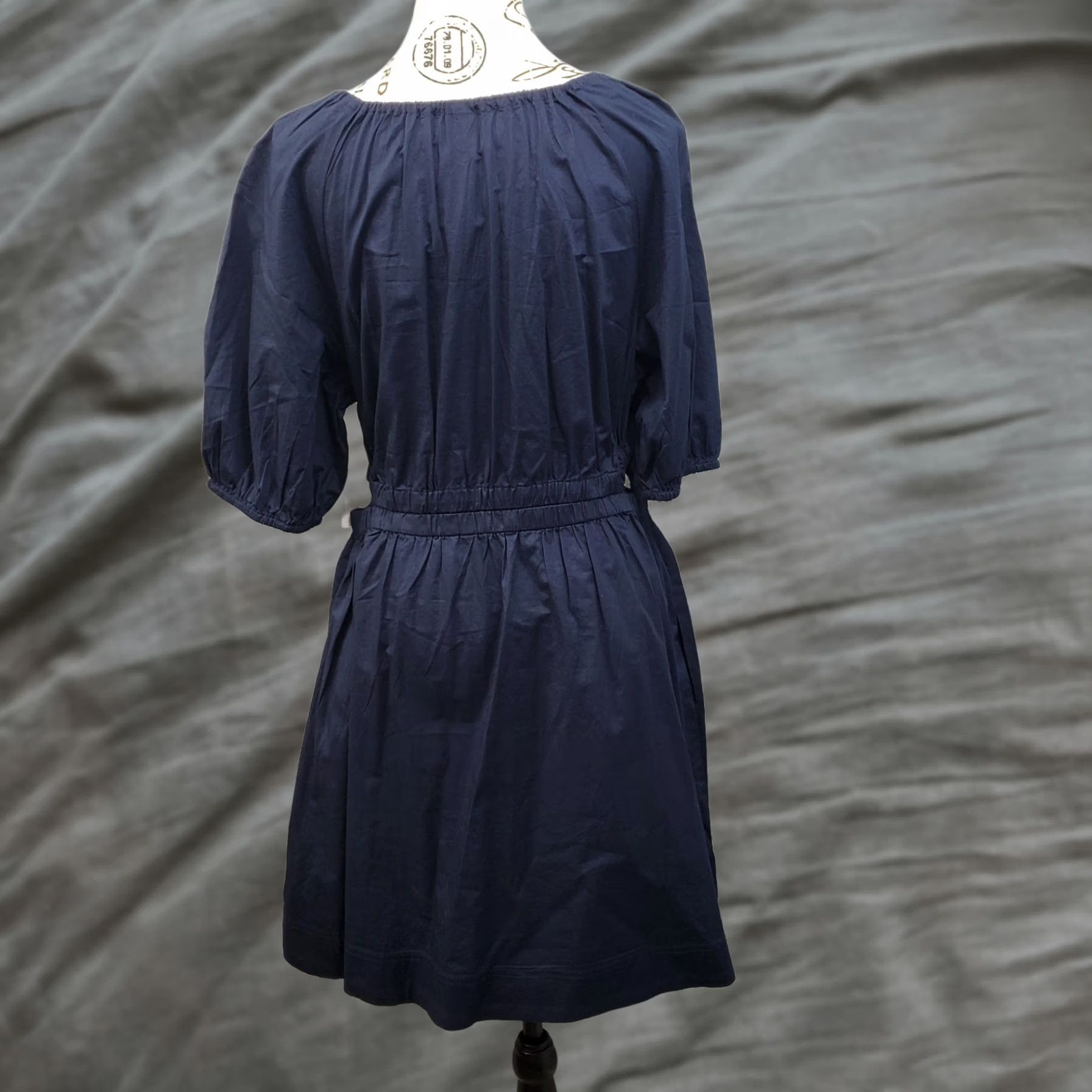 Old Navy Old Navy A-Line Dress Womens Medium Blue Smocked Waist Balloon Sleeve Boat Neck Dress Size M / US 6-8 / IT 42-44 - 1 Thumbnail