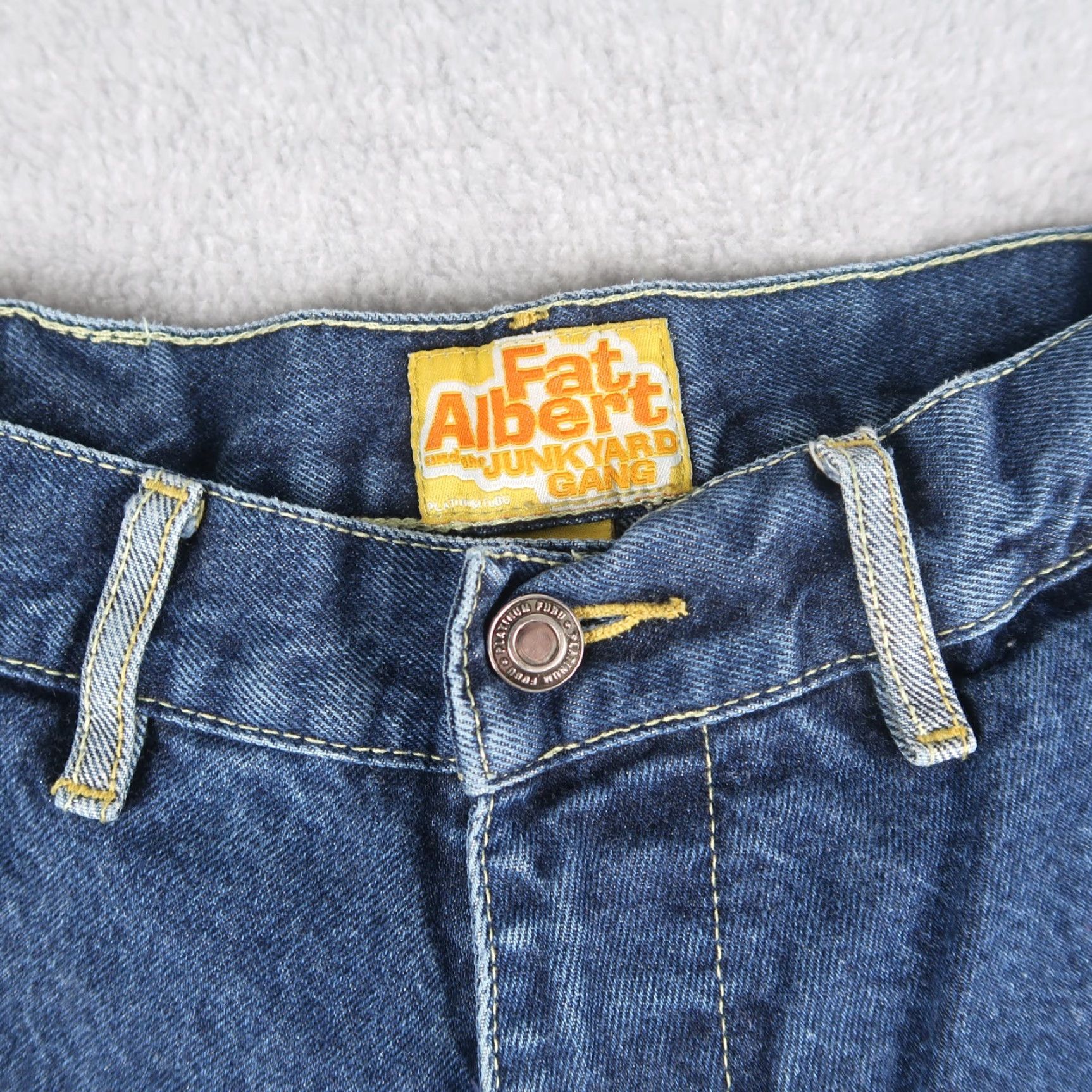Fubu VINTAGE Platinum FUBU Fat Albert Jeans Mens 34x34 Blue Embroidered Hip Hop 2000s Size US 34 / EU 50 - 4 Thumbnail