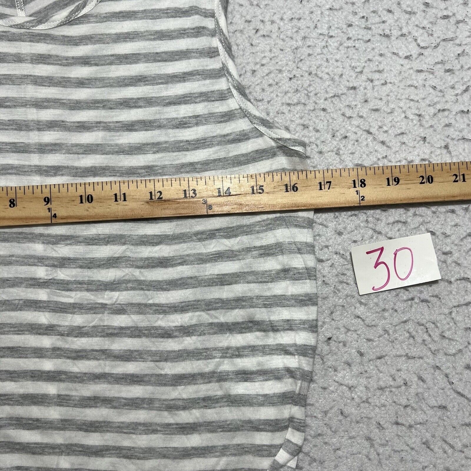 Nordstrom Bobi Sleeveless Tank Top Tie Strap Gray + White Striped Size XS / US 0-2 / IT 36-38 - 6 Thumbnail