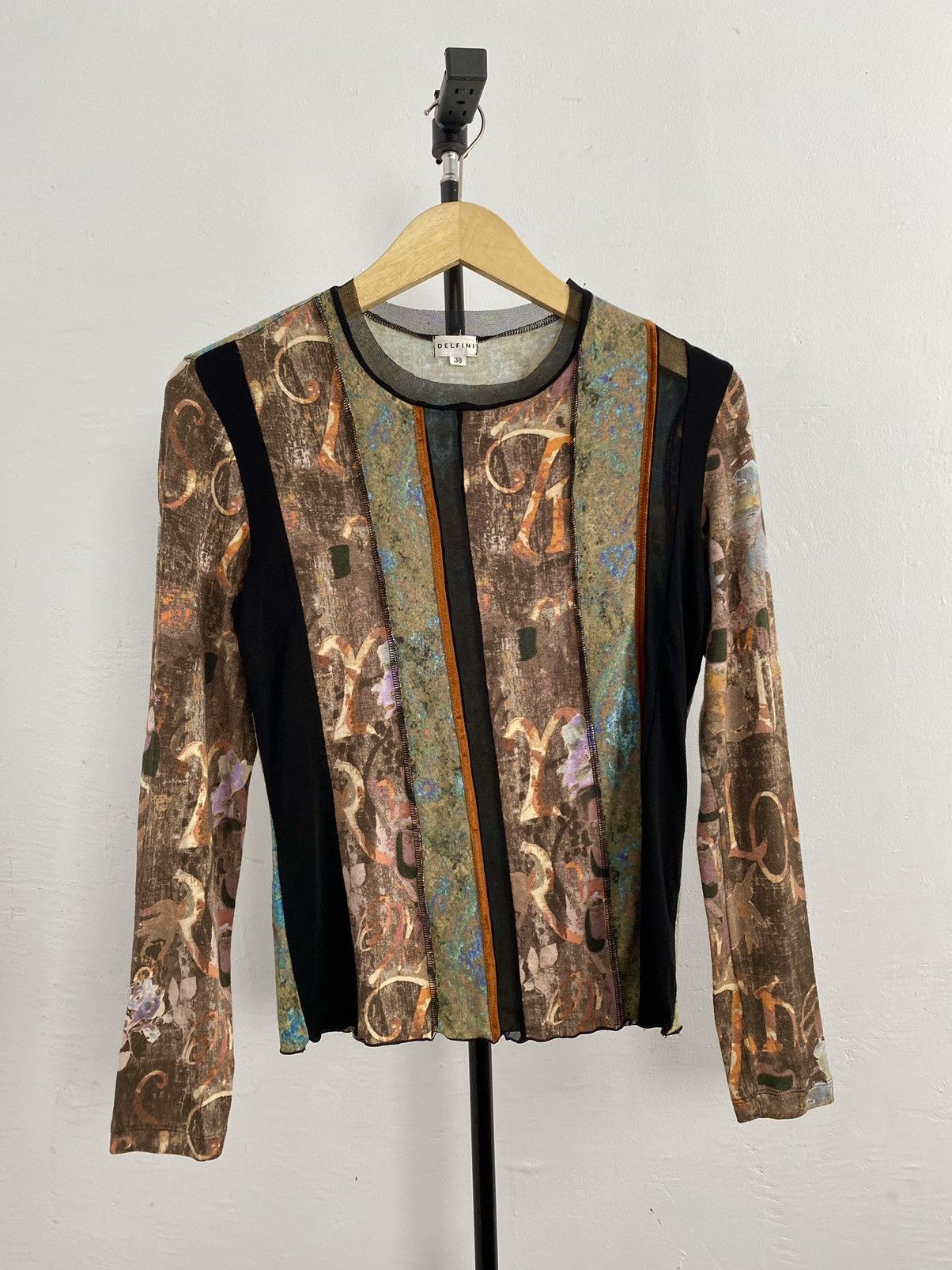 Designer × Jean Paul Gaultier × Vintage Delfini cut and sew mesh cotton LS Size M / US 6-8 / IT 42-44 - 3 Thumbnail