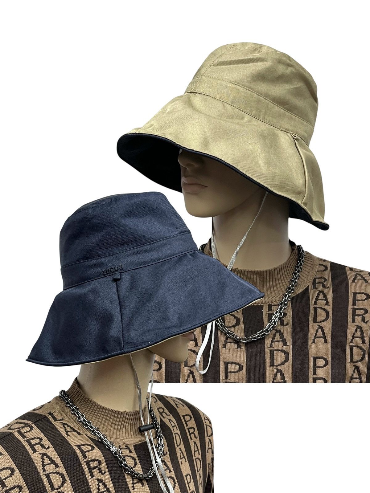 ZUCCA by Issey Miyake Reversible Wide Brim Bucket Hat