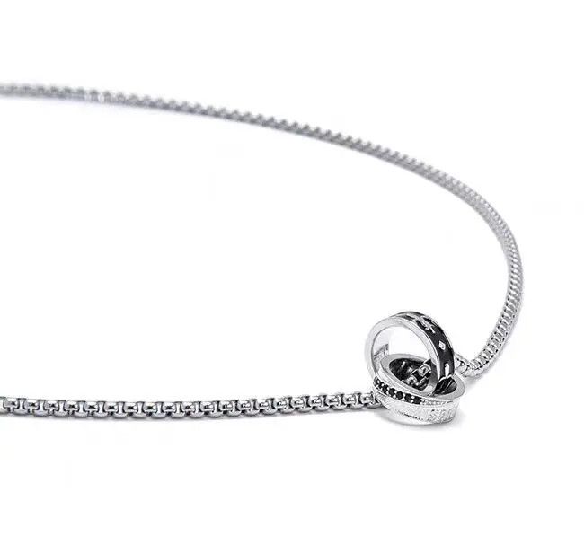 Designer × Japanese Brand × Vintage Cool Style Black and White Star Double Ring Necklace Size ONE SIZE - 3 Thumbnail