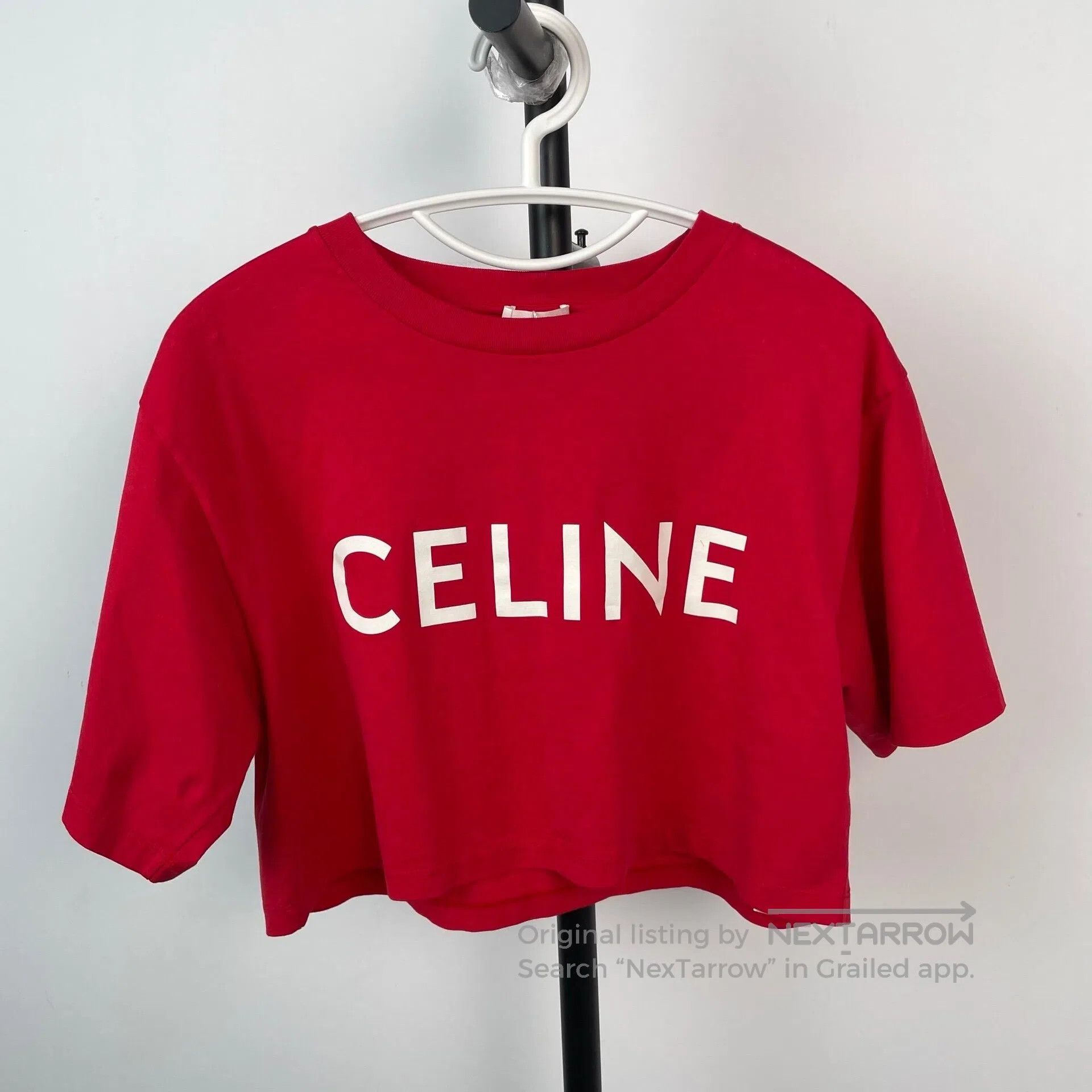 Celine CELINE Red White Letter Short Sleeve T-Shirt Size XS| Size XS / US 0-2 / IT 36-38 - 1 Thumbnail