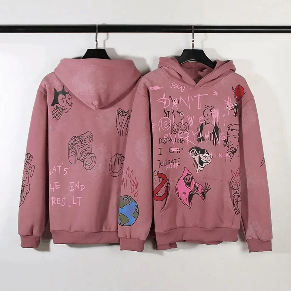 Japanese Brand × Vintage Hip Hop Graffiti Print Loose Casual L Hooded Sweatshirt Size US L / EU 52-54 / 3 - 3 Thumbnail