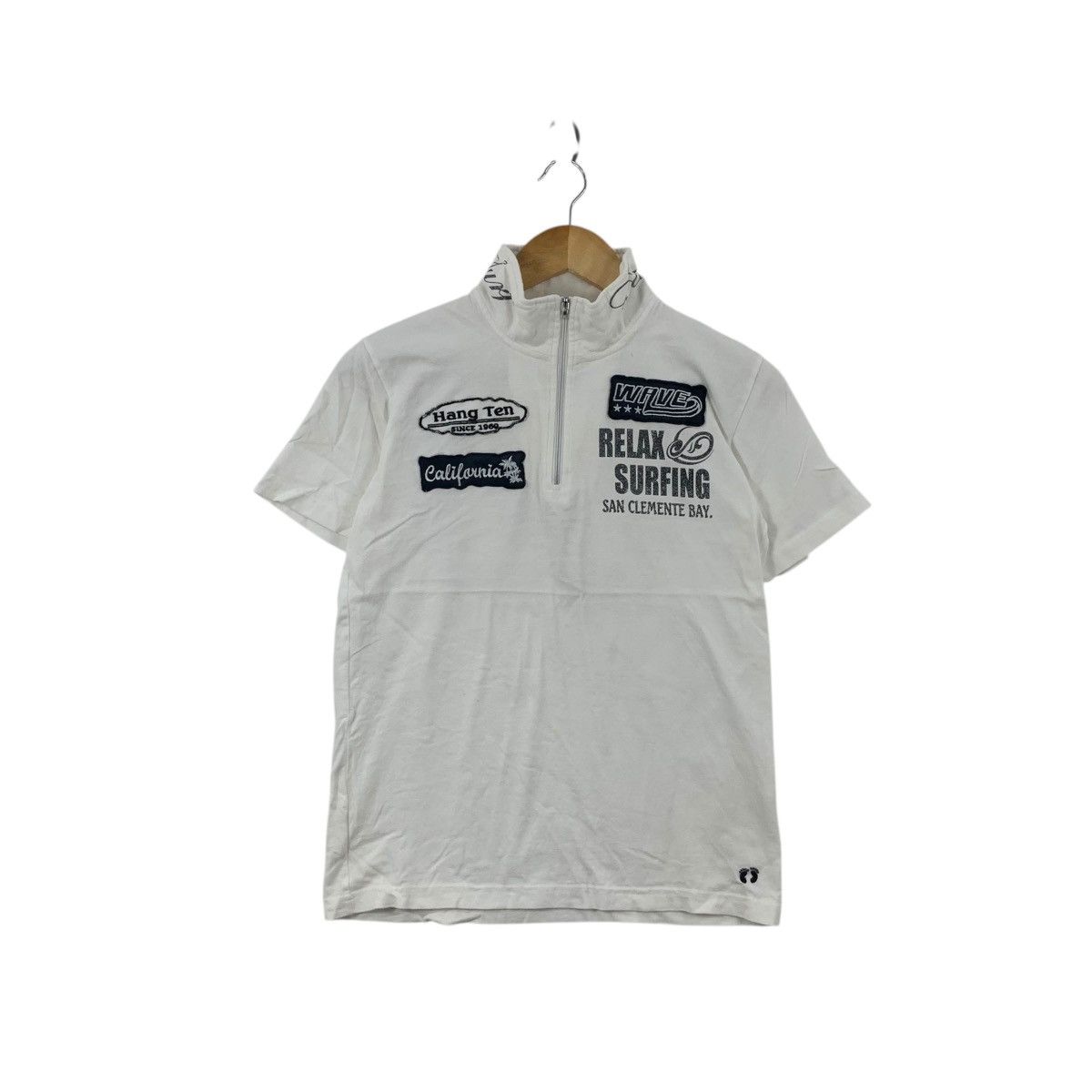Hang Ten HANG TEN SURF Embossed Logo California Half Zipper Tee Shirt Size US S / EU 44-46 / 1 - 1 Thumbnail