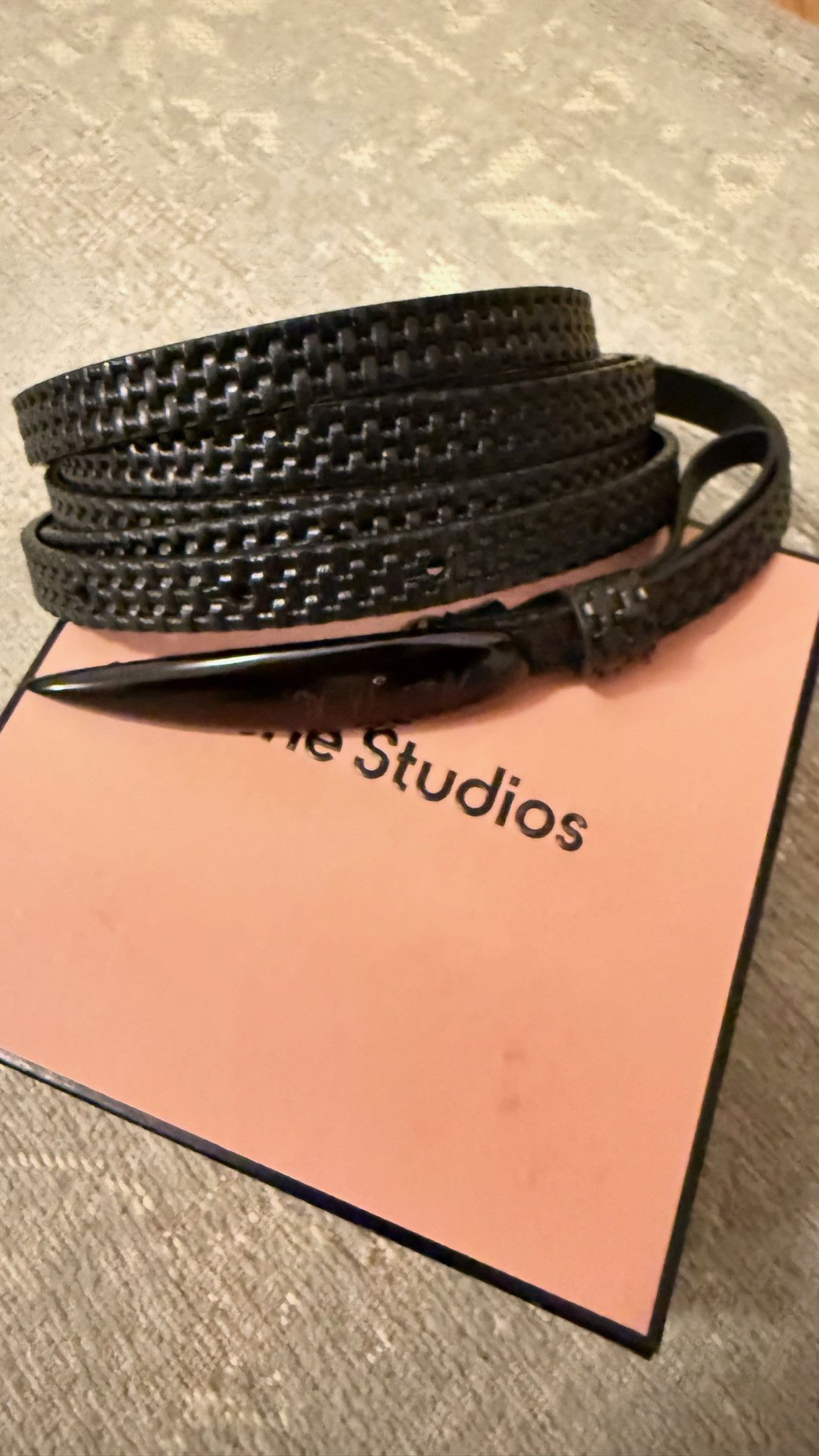 Acne Studios ACNE STUDIOS Infinity Belt black leather 275 cm new unisex Size ONE SIZE - 1 Thumbnail