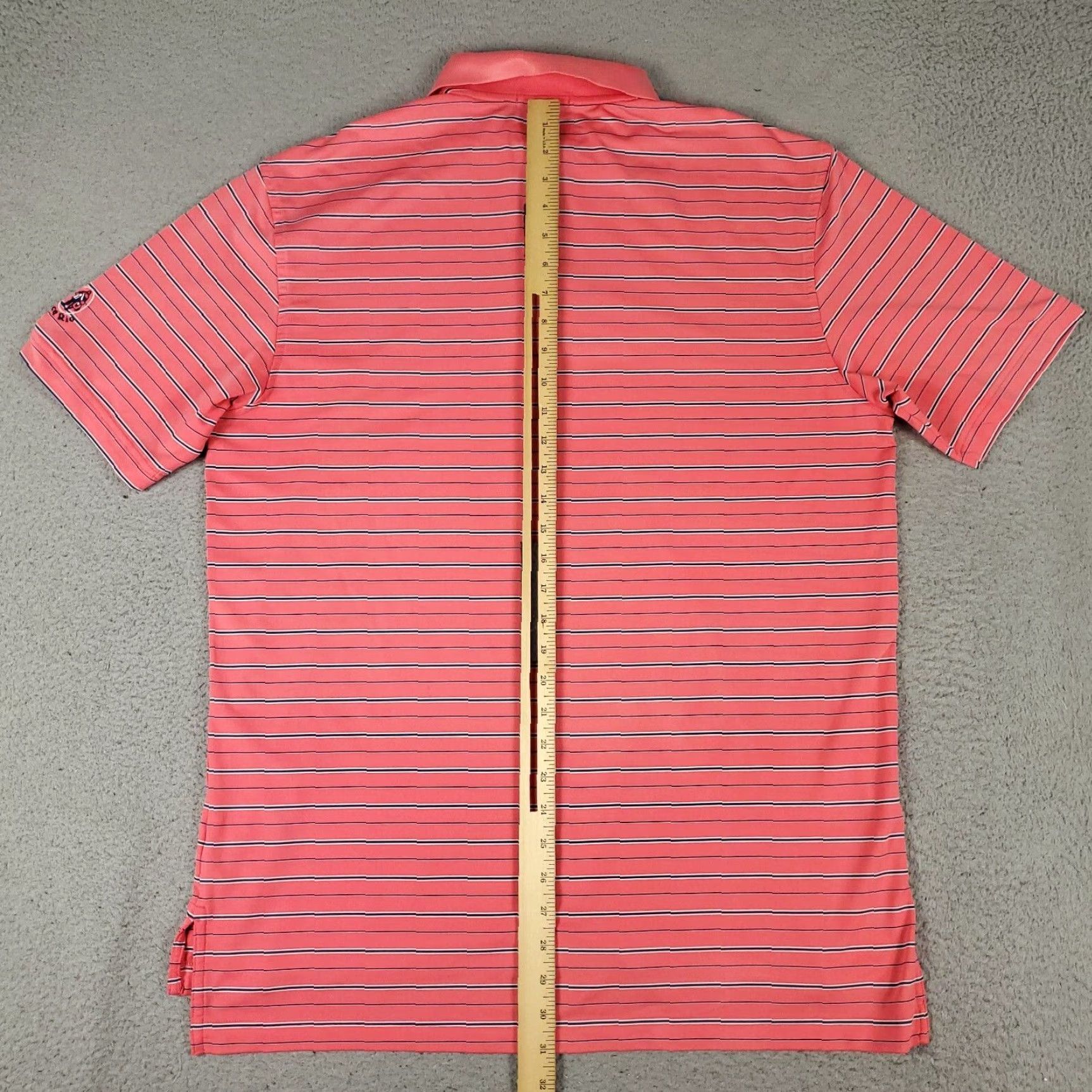 Peter Millar Peter Millar Polo Shirt Mens M Pink Striped Short Sleeve Collared Button Logo Golf Summer Comfort Size US M / EU 48-50 / 2 - 4 Thumbnail
