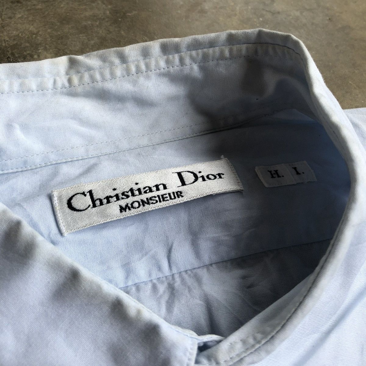 Dior 1990s Christian Dior Monsieur Signature Shirt Blue Luxury Size US XL / EU 56 / 4 - 13 Thumbnail
