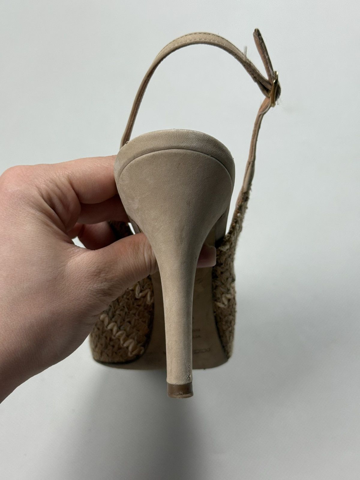 Dolce & Gabbana Dolce & Gabbana Raffia Sling Back Heels Pumps Size 37.5 Size US 7.5 / IT 37.5 - 18 Thumbnail